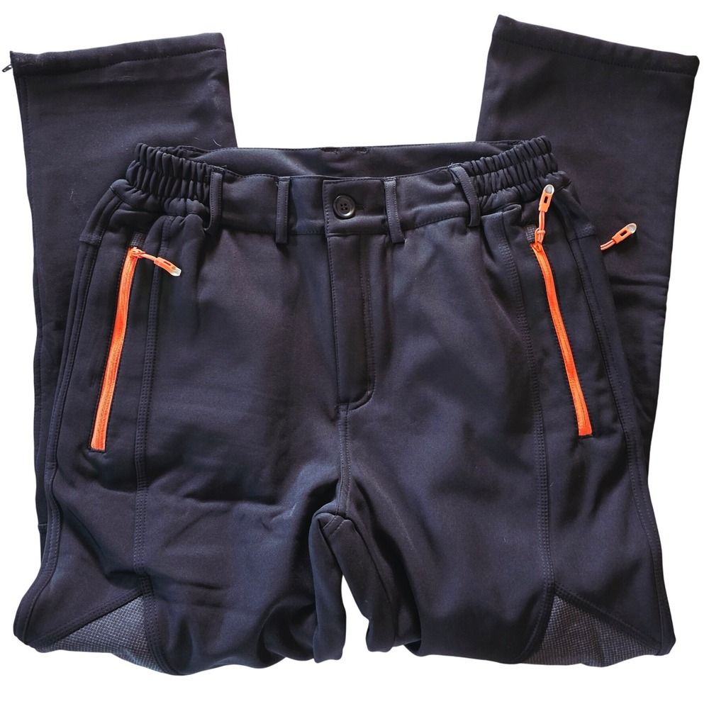 Gash Hao‎ Mens Black Softshell Snowboard Ski Waterproof Pants Zip Pockets 30x28